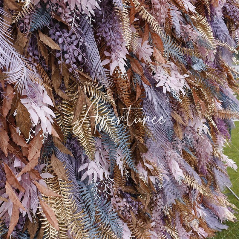 Aperturee - Aperturee Chic Tie Dye Autumn Faux Spruce Leaf Birthday Decor