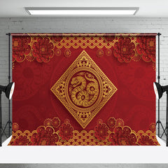 Aperturee - Aperturee Chinese Papercutting Floral Snake New Year Backdrop