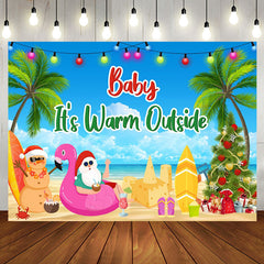 Aperturee - Aperturee Christmas Baby Is Warm Outside Baby Shower Backdrop