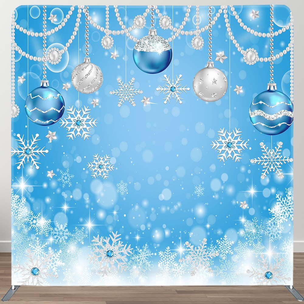 Aperturee - Aperturee Christmas Ball Pearl Bokeh Snowflake Pillow Case Backdrop