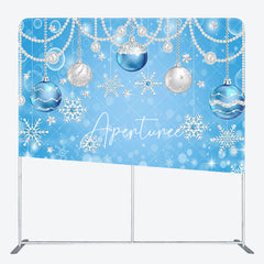 Aperturee - Aperturee Christmas Ball Pearl Bokeh Snowflake Pillow Case Backdrop