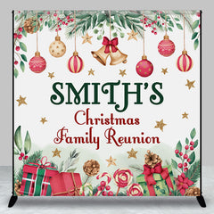 Aperturee - Aperturee Christmas Bells Gifts Custom Family Reunion Backdrop