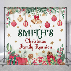 Aperturee - Aperturee Christmas Bells Gifts Custom Family Reunion Backdrop