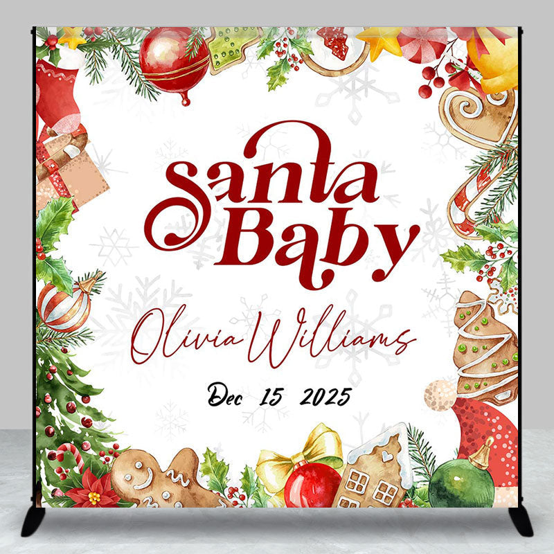 Aperturee - Aperturee Christmas Gift Bell Custom Name Baby Shower Backdrop