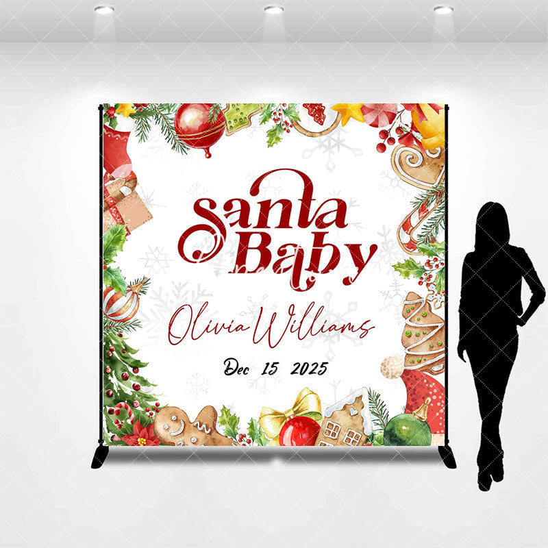 Aperturee - Aperturee Christmas Gift Bell Custom Name Baby Shower Backdrop