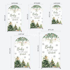 Aperturee - Aperturee Christmas Its Cold Outside Baby Shower Arch Backdrop