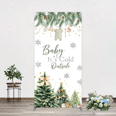 Aperturee - Aperturee Christmas Its Cold Outside Baby Shower Arch Backdrop