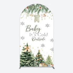 Aperturee - Aperturee Christmas Its Cold Outside Baby Shower Arch Backdrop