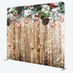 Aperturee - Aperturee Christmas Leaf Stars Wooden Pillow Case Backdrop