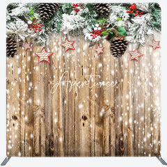 Aperturee - Aperturee Christmas Leaf Stars Wooden Pillow Case Backdrop