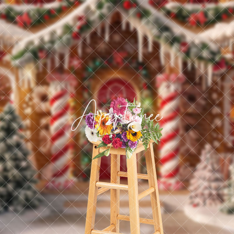 Aperturee - Aperturee Christmas Magical Candy Wonderland Backdrop For Photos