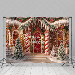 Aperturee - Aperturee Christmas Magical Candy Wonderland Backdrop For Photos