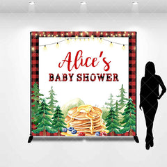 Aperturee - Aperturee Christmas Muffin Custom Name Baby Shower Backdrop