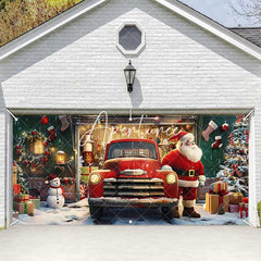 Aperturee - Aperturee Christmas Santa Retro Factory Garage Door Banner