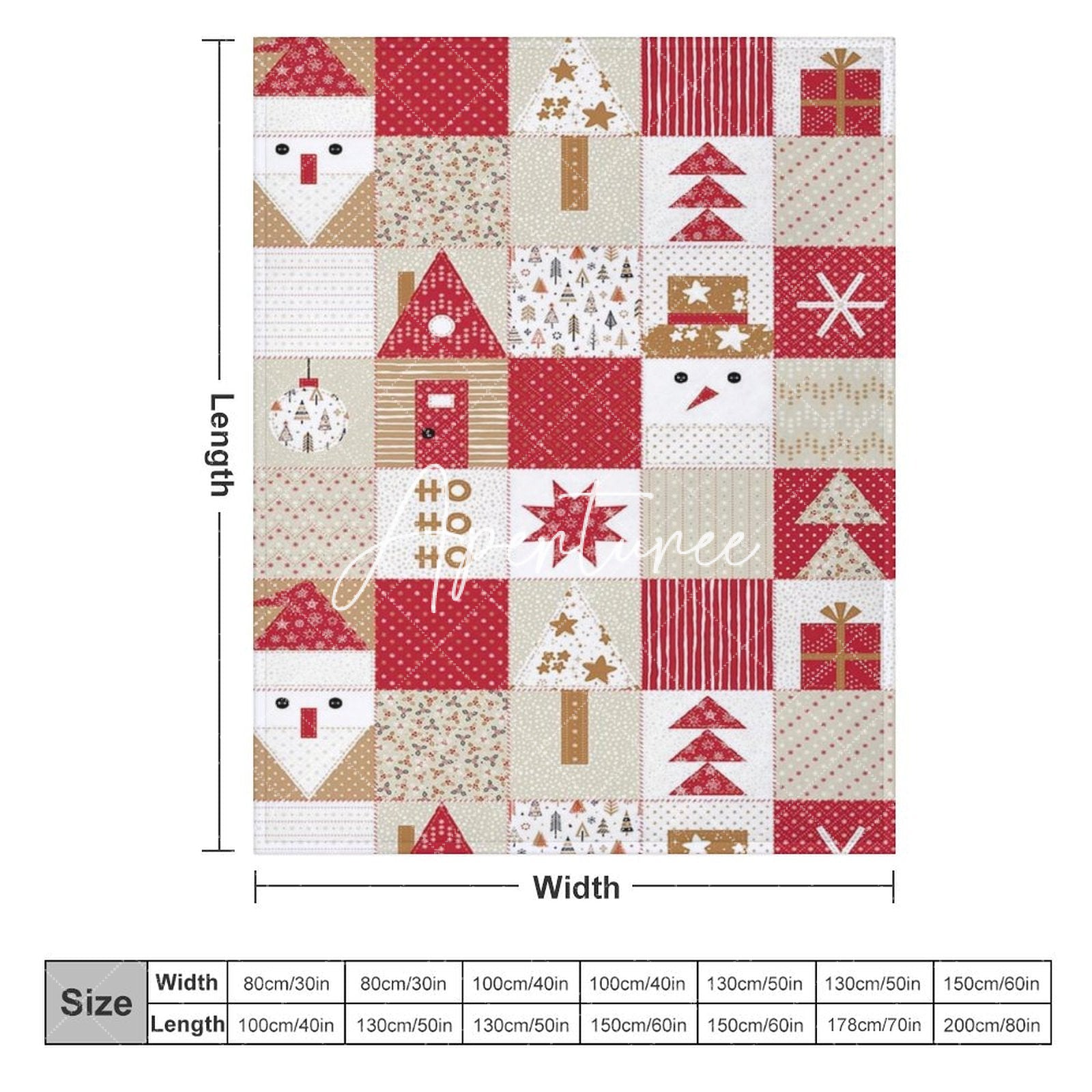 Aperturee - Aperturee Christmas Snowman Hohoho Trees Plaid Custom Blanket