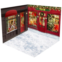 Aperturee - Aperturee Christmas Street Toys Sweet Store Winter Room Set