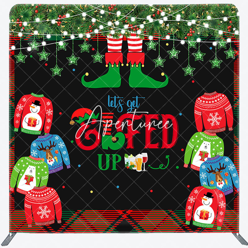 Aperturee - Aperturee Christmas Sweater Elfed Up Tension Fabric Backdrop