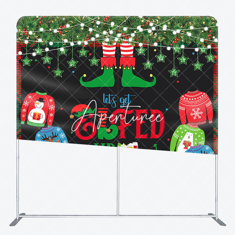 Aperturee - Aperturee Christmas Sweater Elfed Up Tension Fabric Backdrop