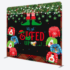 Aperturee - Aperturee Christmas Sweater Elfed Up Tension Fabric Backdrop