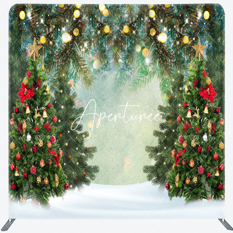 Aperturee - Aperturee Christmas Tree Light Double-Sided Square Backdrop