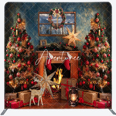 Aperturee - Aperturee Christmas Tree Shiny Starfish Tension Fabric Backdrop