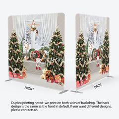 Aperturee - Aperturee Christmas Tree Window Gifts Tension Fabric Backdrop