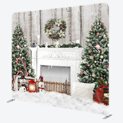 Aperturee - Aperturee Christmas Tree Wreath Snowman Pillow Case Backdrop