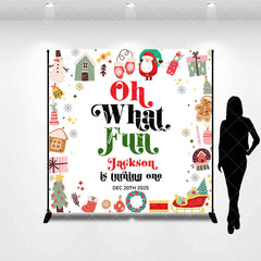 Aperturee - Aperturee Christmas Vibe Custom Name 1st Birthday Backdrop