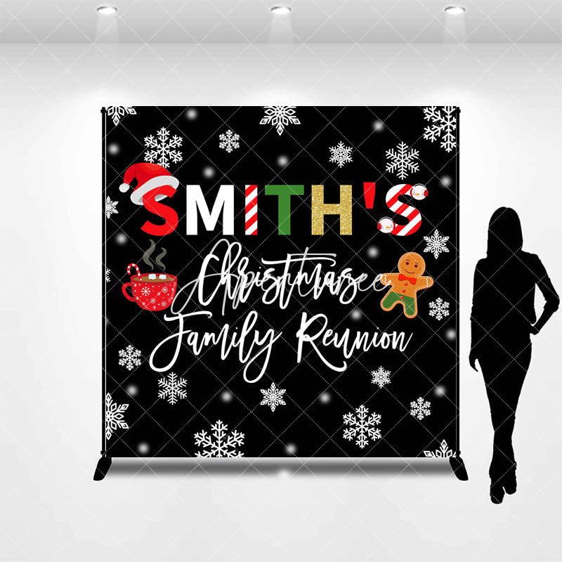 Aperturee - Aperturee Christmas Vibe Custom Name Family Reunion Backdrop