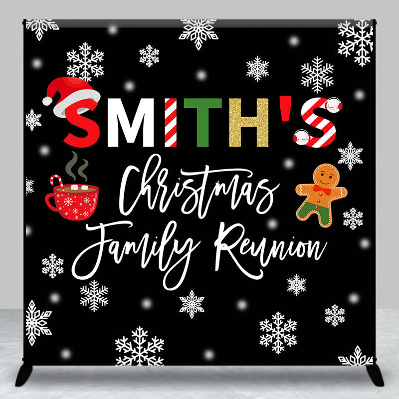 Aperturee - Aperturee Christmas Vibe Custom Name Family Reunion Backdrop