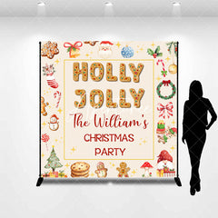 Aperturee - Aperturee Christmas Vibe Cute Gingerbread Custom Name Backdrop