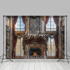 Aperturee - Aperturee Christmas Vibe Fireplace Window Scenery Backdrop