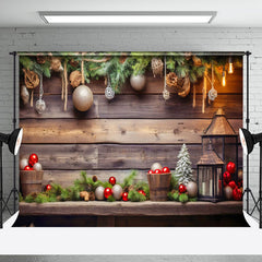 Aperturee - Aperturee Christmas Vibe Holiday Decorations Wooden Backdrop