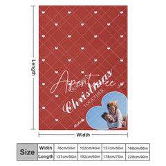 Aperturee - Aperturee Christmas Vibe Red Rhombus Lines Custom Photo Blanket