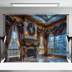 Aperturee - Aperturee Christmas Vibe Retro Luxury Room Window Backdrop