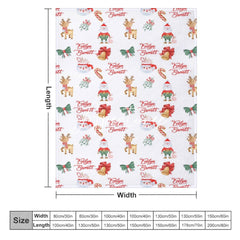 Aperturee - Aperturee Christmas Vibe Santa Elk Bells Custom Name Blanket