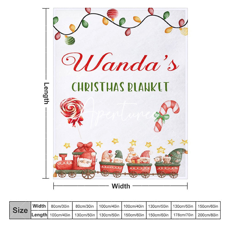 Aperturee - Aperturee Christmas Vibe Santa Truck White Custom Name Blanket