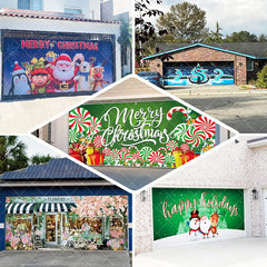 Aperturee Christmas Vibe Santas Toy Shop Garage Door Banner