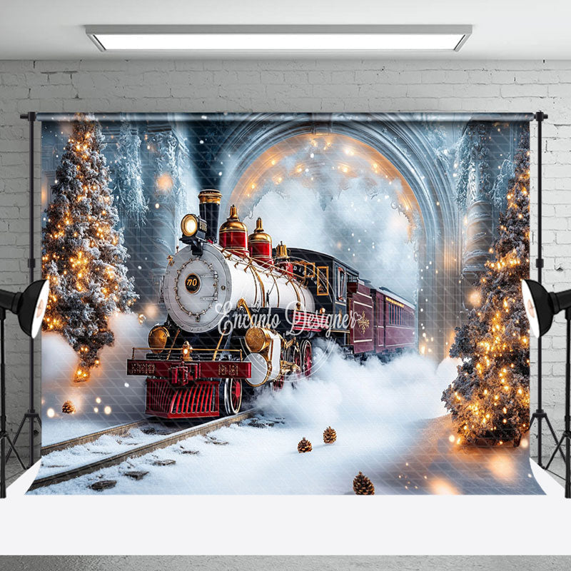 Aperturee - Aperturee Christmas Vibe Train Through Wonderland Backdrop