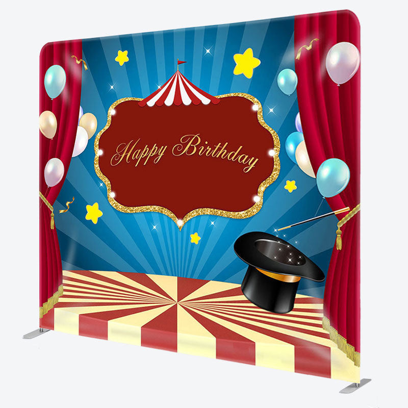 Aperturee - Aperturee Circus Balloons Fabric Backdrop Cover for Birthday