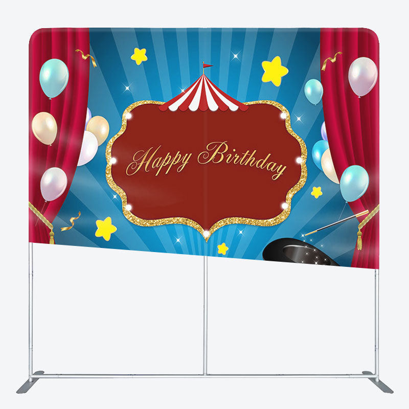 Aperturee - Aperturee Circus Balloons Fabric Backdrop Cover for Birthday