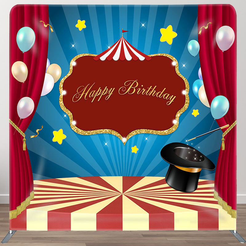 Aperturee - Aperturee Circus Balloons Fabric Backdrop Cover for Birthday