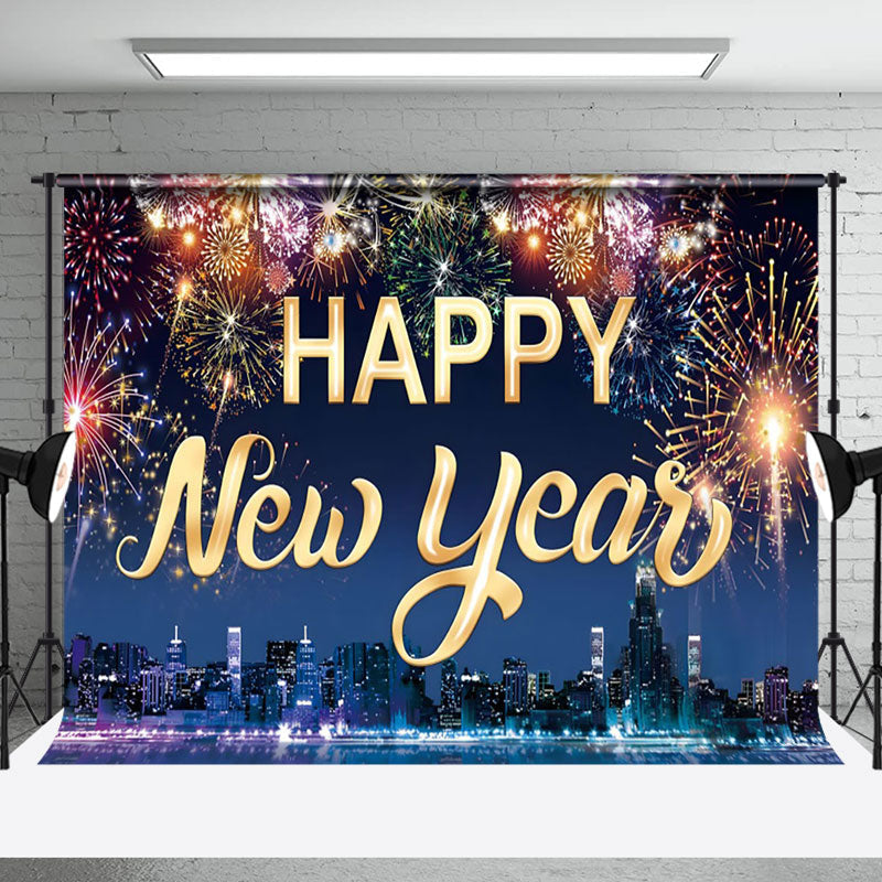 Aperturee - Aperturee City Night Happy New Year 2025 Photography Backdrop