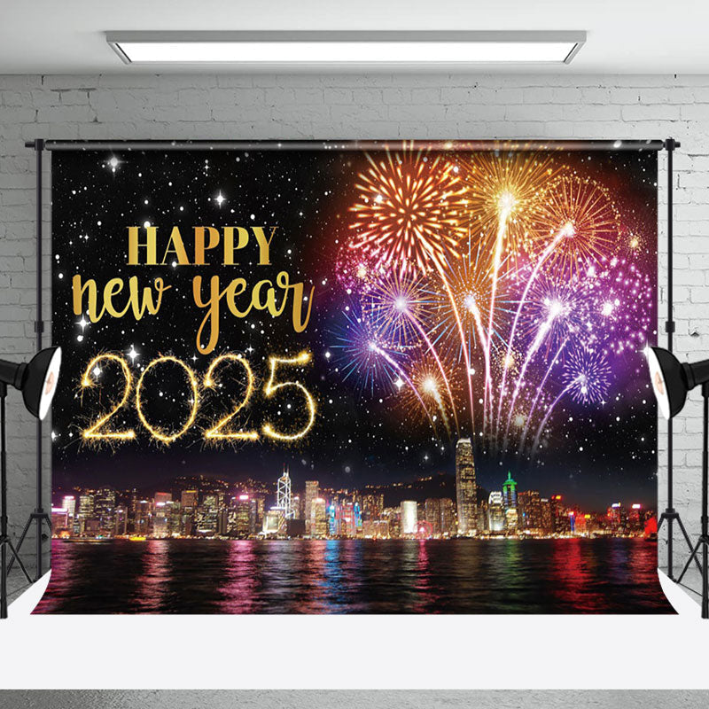 Aperturee - Aperturee City Night Scene 2025 New Year Party Backdrop