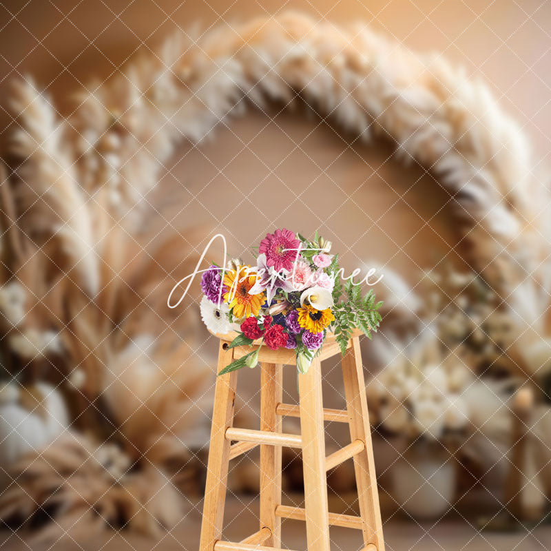 Aperturee - Aperturee Classic Boho Feather Arch Wall Photography Backdrop