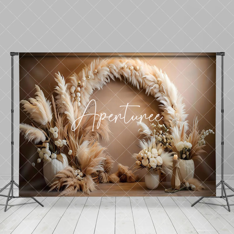 Aperturee - Aperturee Classic Boho Feather Arch Wall Photography Backdrop