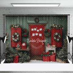 Aperturee - Aperturee Classic Mailbox Post Office Christmas Photo Backdrop