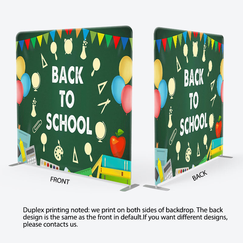 Aperturee - Aperturee Classroom Back To School Fabric Backdrop Cover for Party