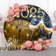 Aperturee - Aperturee Clock Sparkle Cheers 2024 Round New Year Backdrop