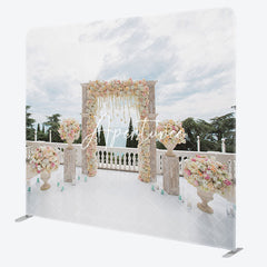 Aperturee - Aperturee Clouds Sky Floral Arch Wedding Pillow Cover Backdrop